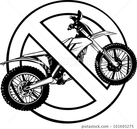 vector illustration of monochrome motocross on white background 101693275