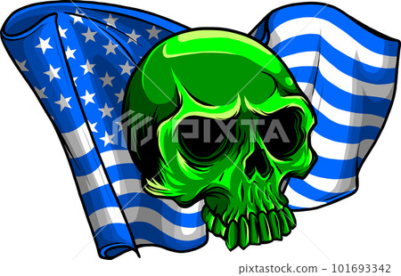 skull usa flag vector illustration on white background skull usa flag vector illustration on white background 101693342