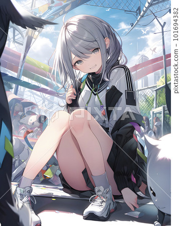 Moe character festival amusement park cute woman "AI-generated image" Moe character festival amusement park cute woman "AI-generated image" 101694382