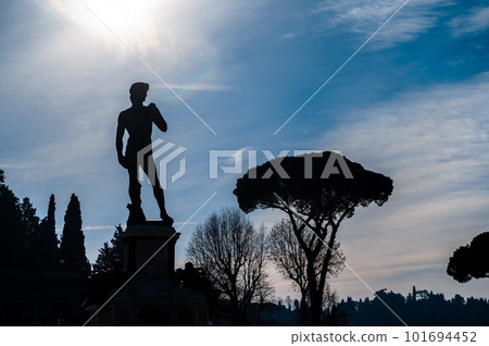 Panoramic view of Florence. A bright morning day in Italy. Piazza Michelangelo. Panoramic view of Florence. A bright morning day in Italy. Piazza Michelangelo. 101694452