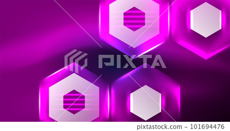 Abstract background neon hexagon vector illustration 101694476