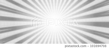 Sun rays halftone background. White and grey radial abstract comic pattern. Vector explosion abstract lines backdrop Sun rays halftone background. White and grey radial abstract comic pattern. Vector explosion abstract lines backdrop 101694708