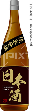 棕色 1.8L 瓶裝日本清酒正面 101694811