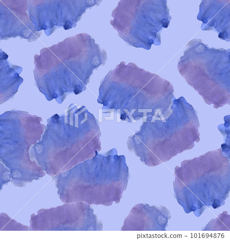 Seamless Pattern with Blue and Violet Watercolor Spots. Hand Drawn Blobs on Blue Background. Seamless Pattern with Blue and Violet Watercolor Spots. Hand Drawn Blobs on Blue Background. 101694876