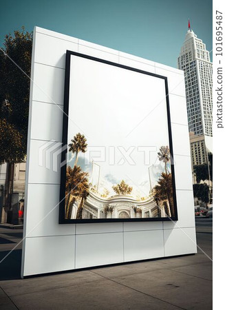 Blank advertising billboard at public place for advertisement Created with Generative AI technology. Blank advertising billboard at public place for advertisement Created with Generative AI technology. 101695487