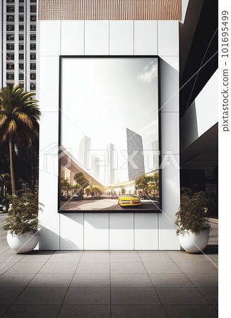 Blank advertising billboard at public place for advertisement Created with Generative AI technology. Blank advertising billboard at public place for advertisement Created with Generative AI technology. 101695499