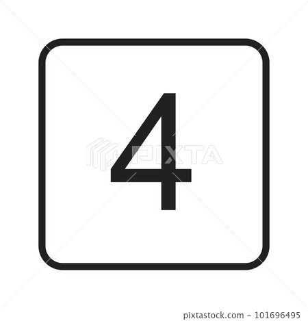 Keycap Digit Four icon vector image. Suitable for mobile apps, web apps and print media. Keycap Digit Four icon vector image. Suitable for mobile apps, web apps and print media. 101696495