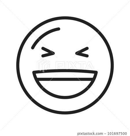 Grinning Squinting Face icon vector image. Suitable for mobile apps, web apps and print media. Grinning Squinting Face icon vector image. Suitable for mobile apps, web apps and print media. 101697500