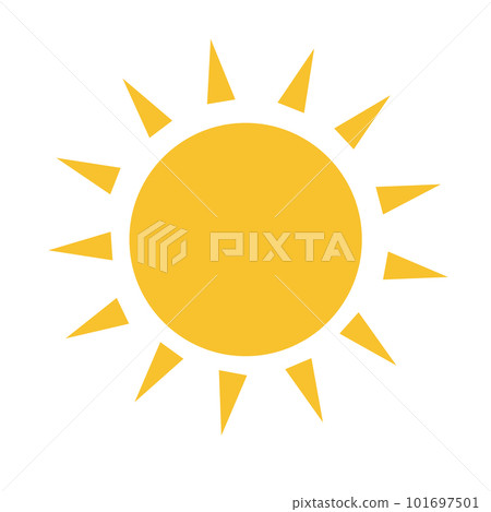 Yellow sun icon vector flat illustration 101697501