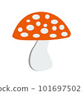 Large red forest mushroom fly agaric. Vector illustration 101697502