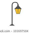 Old street lamp with glass. Vector illustration 101697504