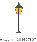 Old street lamp with glass. Vector illustration 101697507
