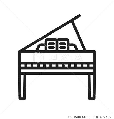 Grand Piano icon vector image. Suitable for mobile apps, web apps and print media. 101697509