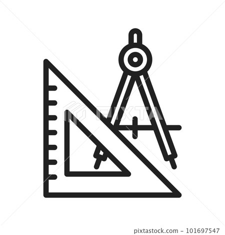 Geometry Tools icon vector image. Suitable for mobile apps, web apps and print media. Geometry Tools icon vector image. Suitable for mobile apps, web apps and print media. 101697547