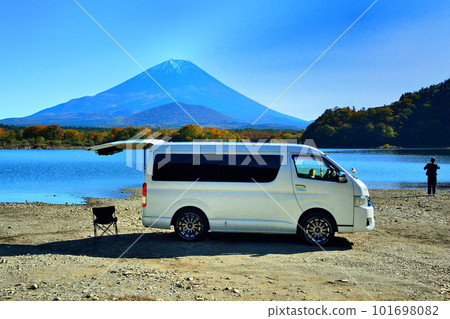 Mt.Fuji Shoji Lakeside Tatteaihama Van Life Fishing Mt.Fuji Shoji Lakeside Tatteaihama Van Life Fishing 101698082