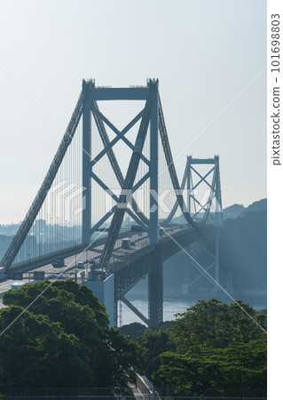 Shimonoseki City, Yamaguchi Prefecture Kitakyushu City, Fukuoka Prefecture Moji Ward Kanmon Bridge 101698803