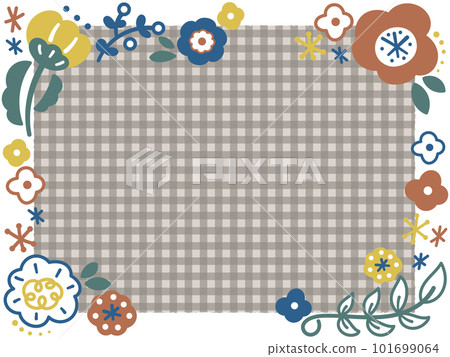 Scandinavian style retro and cute flower illustration frame 101699064