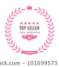Wreath or laurel round badge for top seller 101699573