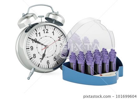 Hair curlers with alarm clock, 3D rendering Hair curlers with alarm clock, 3D rendering 101699604
