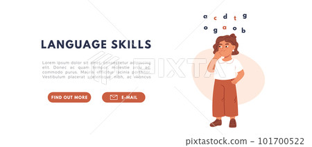Toddler speech therapy delay. Language disability in children. Exercises for the development of speech skills. Flat vector isolated illustration Toddler speech therapy delay. Language disability in children. Exercises for the development of speech skills. Flat vector isolated illustration 101700522