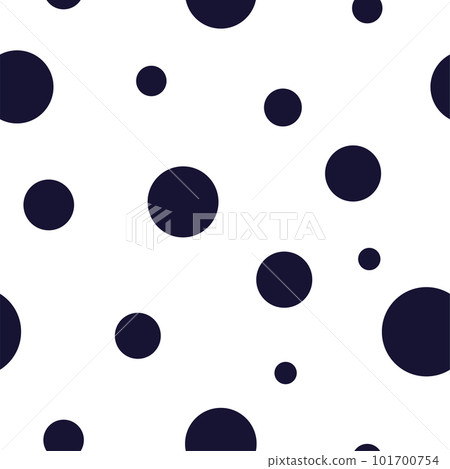 Black and white seamless polka dot pattern vector. Random spots hand-drawn. 101700754