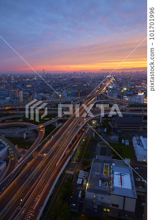 highway in the twilight sky 101701996