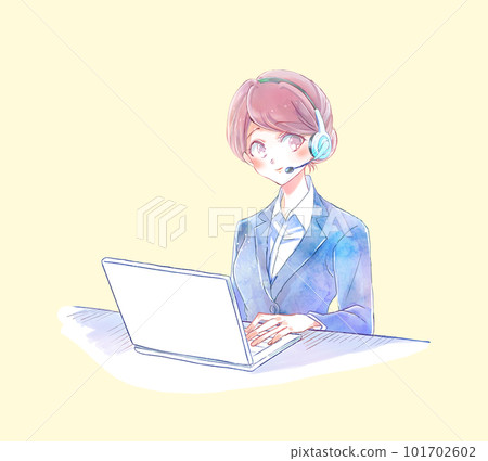 woman working in a call center 101702602