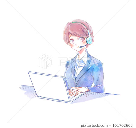 woman working in a call center woman working in a call center 101702603