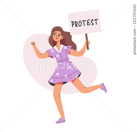 womens protest pro-choice activists. Protest concept . Flat vector illustration isolated on white background 101703202