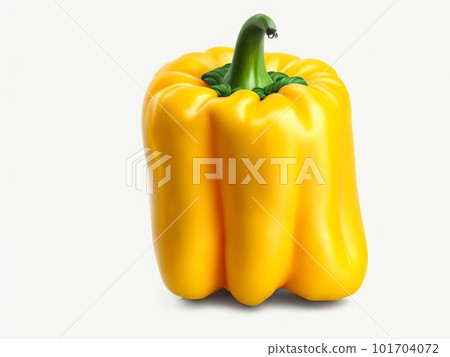 Yellow bell pepper on a white background. Generative AI. 101704072
