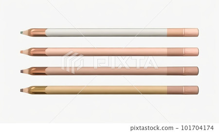 Straightforward pencils on a white background. Generative AI. 101704174