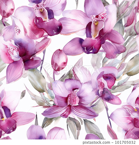 Nature orchid flower pattern design line, arts. Hand drawn outline design for fabric , print, cover, banner and invitation . 101705032