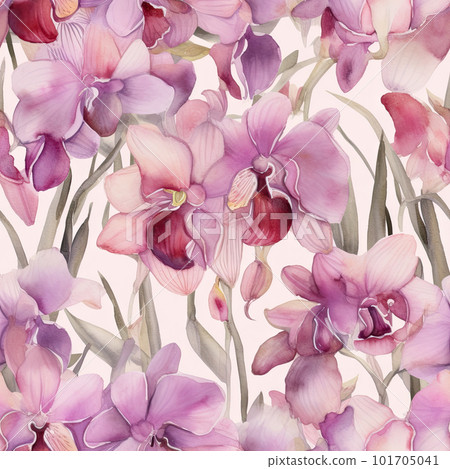 Nature orchid flower pattern design line, arts. Hand drawn outline design for fabric , print, cover, banner and invitation . Nature orchid flower pattern design line, arts. Hand drawn outline design for fabric , print, cover, banner and invitation . 101705041
