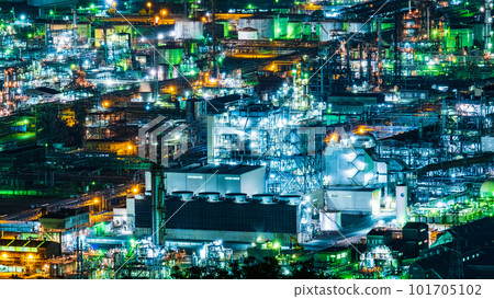 Factory night view (Mizushima industrial complex) 101705102