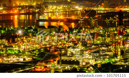 Factory night view (Mizushima industrial complex) Factory night view (Mizushima industrial complex) 101705115