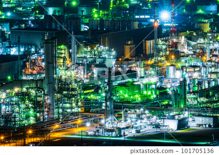 Factory night view (Mizushima industrial complex) Factory night view (Mizushima industrial complex) 101705136