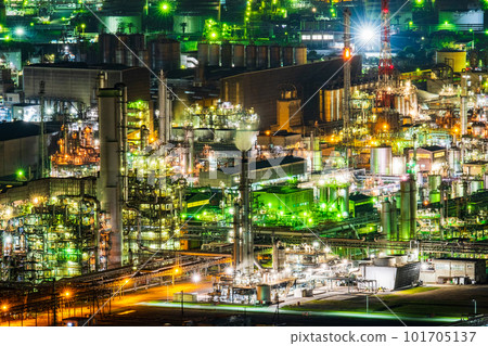 Factory night view (Mizushima industrial complex) Factory night view (Mizushima industrial complex) 101705137