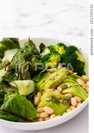 Salad with beans, avocado and broccoli Salad with beans, avocado and broccoli 101705332