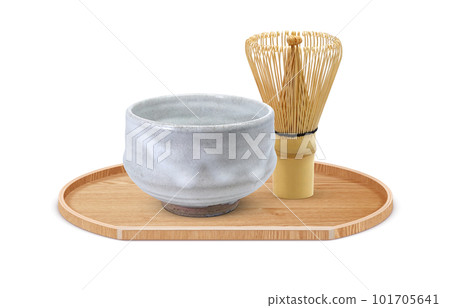Illustration real of matcha and tea whisk 101705641