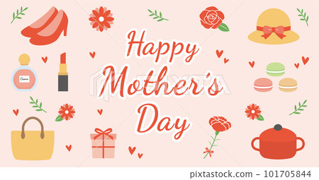 Mother's day thumbnail image material. Illustration of carnations and presents. 101705844