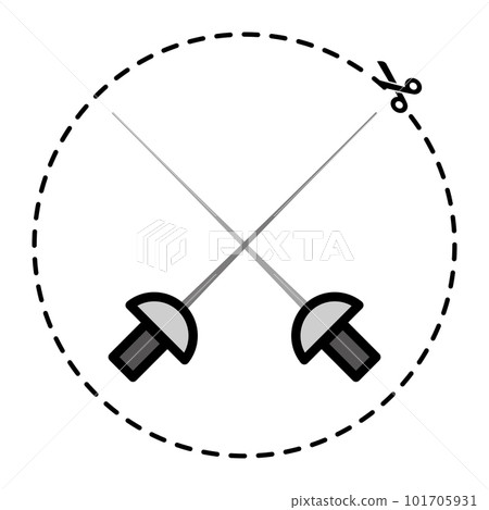 Isolated pair of fencing swords sport icon Vector Isolated pair of fencing swords sport icon Vector 101705931