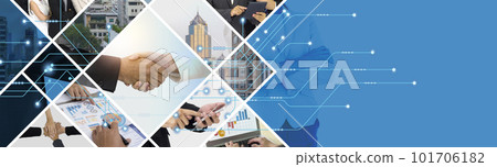 Closeup hands of businessmen in suits, post in different occasion showing sign of connection, technology and social network. 101706182