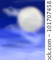 月亮漂浮在藍天，背景素材 101707458