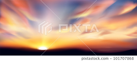 Realistic abstract evening sunset sky with cloud Realistic abstract evening sunset sky with cloud 101707868