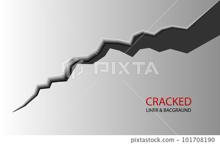 Cracked ground. Realistic crack texture crack. Rift on surface. Split terrain after earthquake. Crack on the wall or on the ice. vector Cracked ground. Realistic crack texture crack. Rift on surface. Split terrain after earthquake. Crack on the wall or on the ice. vector 101708190