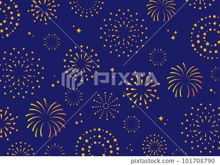 煙花圖案背景牆紙材質海軍藍和橙色 101708790