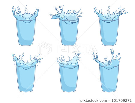Water splash in glass vector design illustration isolated on background Water splash in glass vector design illustration isolated on background 101709271