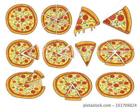Pizza vector design illustration isolated on white background Pizza vector design illustration isolated on white background 101709824
