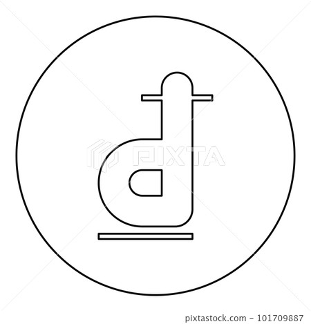 Dong sign Vietnamese money symbol Thai currency VND Vietnam cash icon in circle round black color vector illustration image outline contour line thin style 101709887