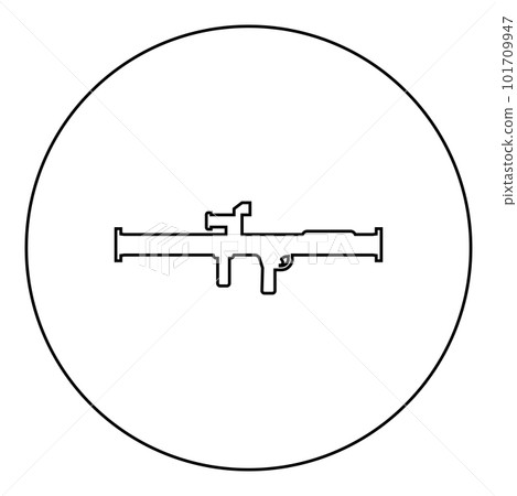 Store grenade launcher bazooka gun rocket system icon in circle round black color vector illustration image outline contour line thin style Store grenade launcher bazooka gun rocket system icon in circle round black color vector illustration image outline contour line thin style 101709947